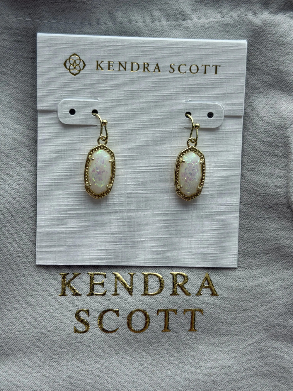 Kendra Scott White Pendant Earrings